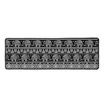 Black And White Indian Elephant Print Long Kitchen Mat
