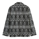 Black And White Indian Elephant Print Men's Blazer