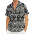 Black And White Indian Elephant Print Men's Deep V-Neck Shirt