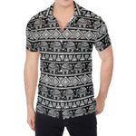 Black And White Indian Elephant Print Men's Shirt