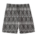 Black And White Indian Elephant Print Men's Swim Trunks