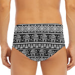 Black And White Indian Elephant Print Men's Triangle Swim Briefs