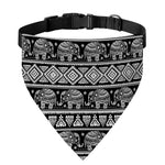 Black And White Indian Elephant Print Over The Collar Dog Bandana