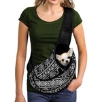 Black And White Indian Elephant Print Pet Sling Carrier