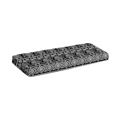 Black And White Indian Elephant Print Piano Keyboard Cover