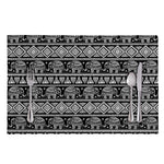 Black And White Indian Elephant Print Placemat