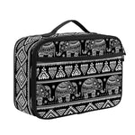 Black And White Indian Elephant Print Portable Lunch Bag