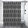 Black And White Indian Elephant Print Premium Shower Curtain