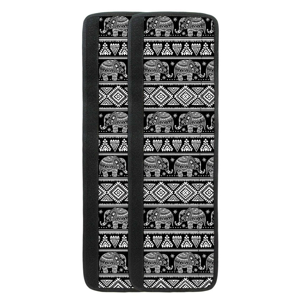 Black And White Indian Elephant Print Refrigerator Handle Covers