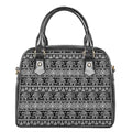 Black And White Indian Elephant Print Shoulder Handbag