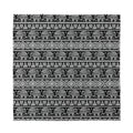 Black And White Indian Elephant Print Silk Bandana