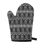 Black And White Indian Elephant Print Single Oven Mitt