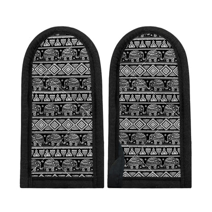 Black And White Indian Elephant Print Skillet Handle Cover