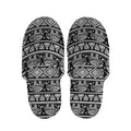 Black And White Indian Elephant Print Slippers