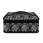 Black And White Indian Elephant Print Small Lunch Bag