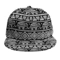 Black And White Indian Elephant Print Snapback Cap