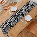 Black And White Indian Elephant Print Table Runner