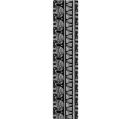 Black And White Indian Elephant Print Table Runner