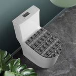 Black And White Indian Elephant Print Toilet Lid Cover