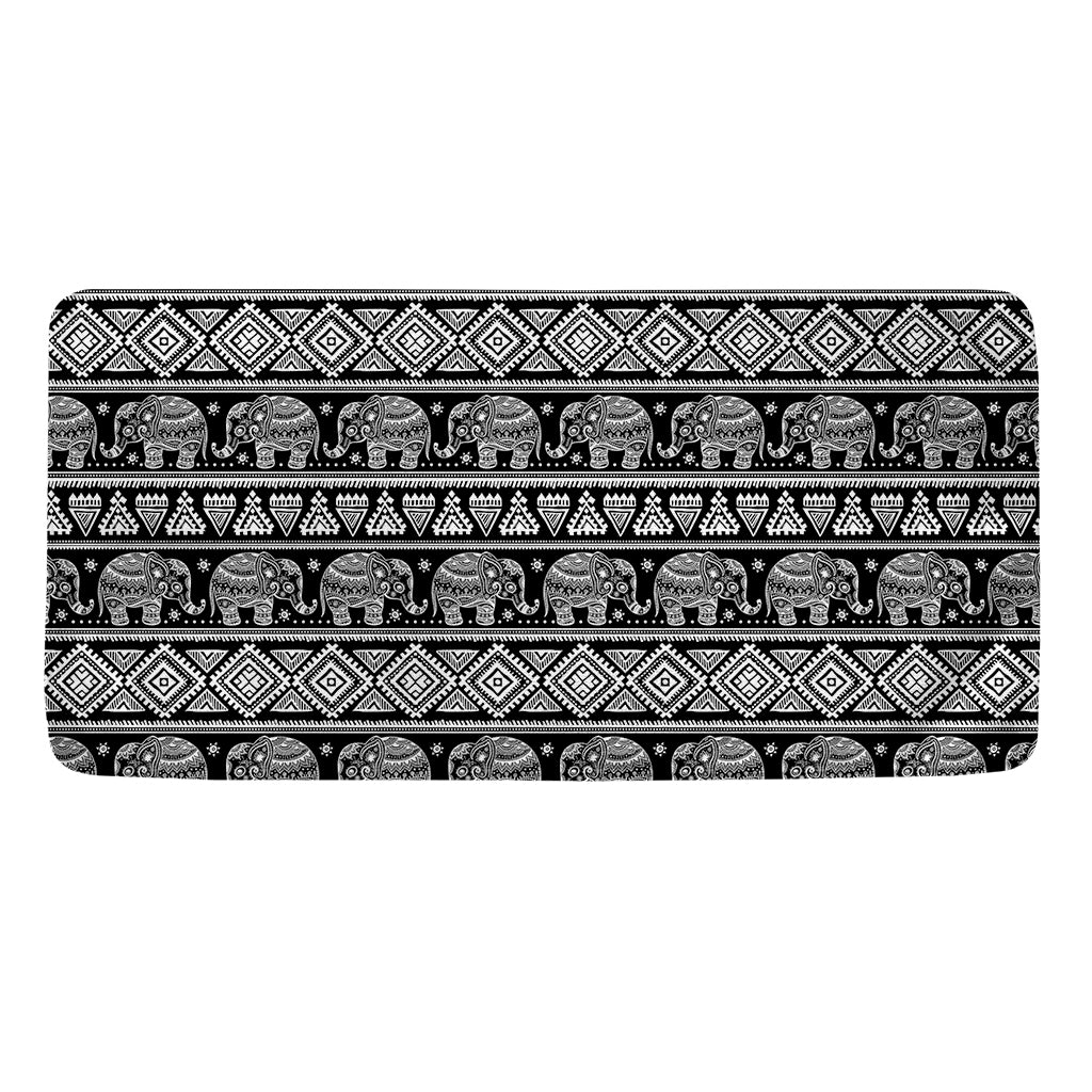 Black And White Indian Elephant Print Towel