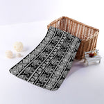 Black And White Indian Elephant Print Towel