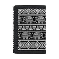 Black And White Indian Elephant Print Trifold Wallet