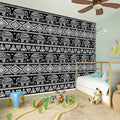 Black And White Indian Elephant Print Wall Sticker