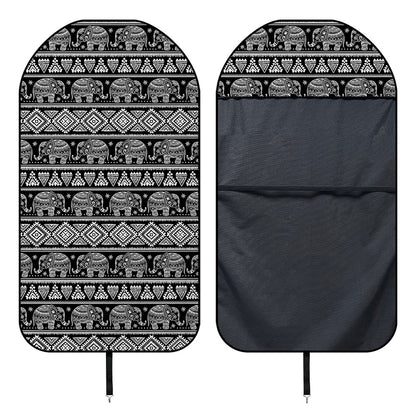 Black And White Indian Elephant Print Waterproof Car Seat Cover