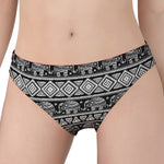 Black And White Indian Elephant Print Women's Panties