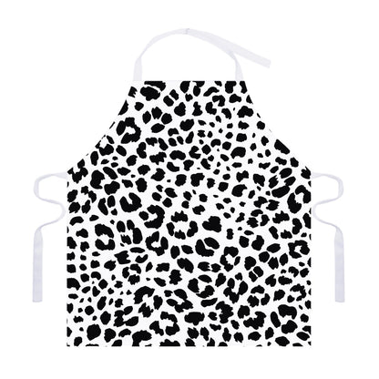 Black And White Jaguar Pattern Print Adjustable Apron