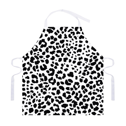 Black And White Jaguar Pattern Print Adjustable Apron
