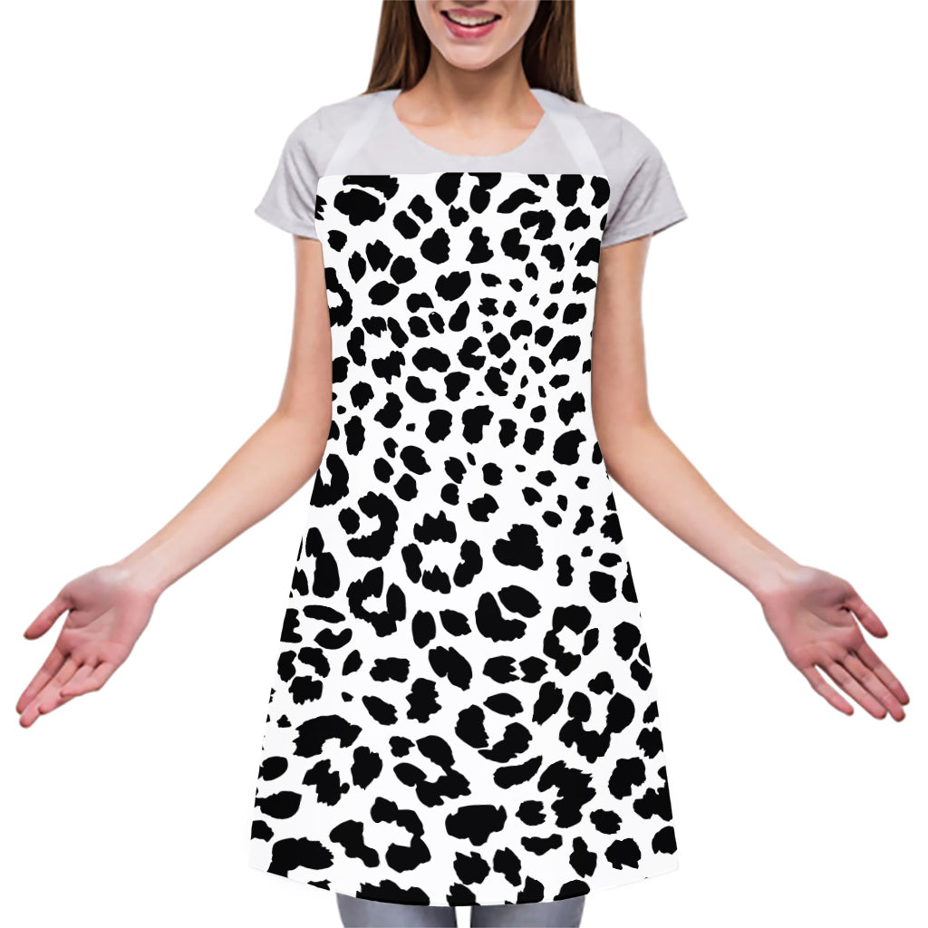 Black And White Jaguar Pattern Print Adjustable Apron