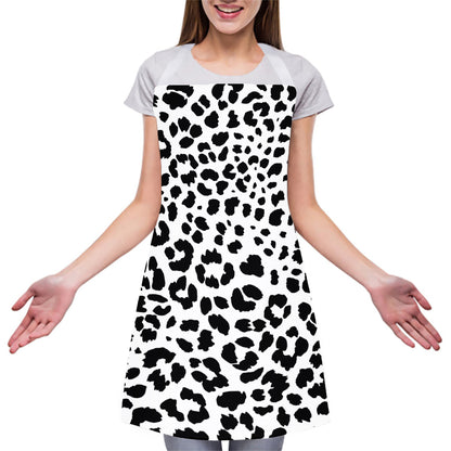Black And White Jaguar Pattern Print Adjustable Apron