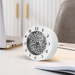 Black And White Jaguar Pattern Print Alarm Clock