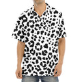 Black And White Jaguar Pattern Print Aloha Shirt