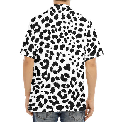 Black And White Jaguar Pattern Print Aloha Shirt
