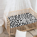 Black And White Jaguar Pattern Print Baby Crib Sheet