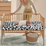 Black And White Jaguar Pattern Print Baby Crib Sheet