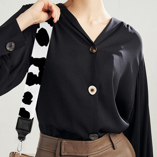 Black And White Jaguar Pattern Print Bag Strap