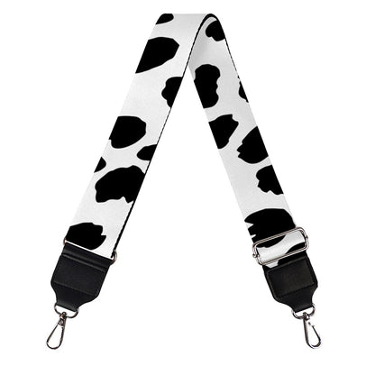 Black And White Jaguar Pattern Print Bag Strap