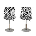 Black And White Jaguar Pattern Print Bar Stool Covers