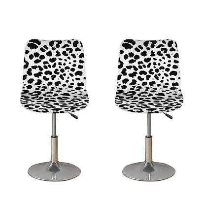 Black And White Jaguar Pattern Print Bar Stool Covers