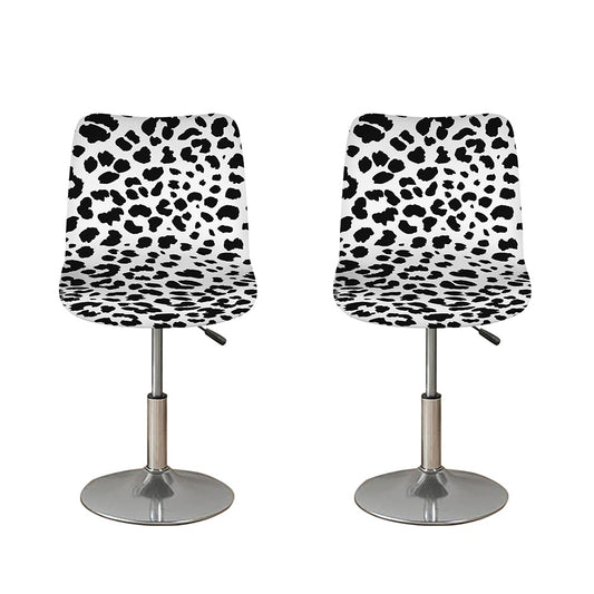 Black And White Jaguar Pattern Print Bar Stool Covers
