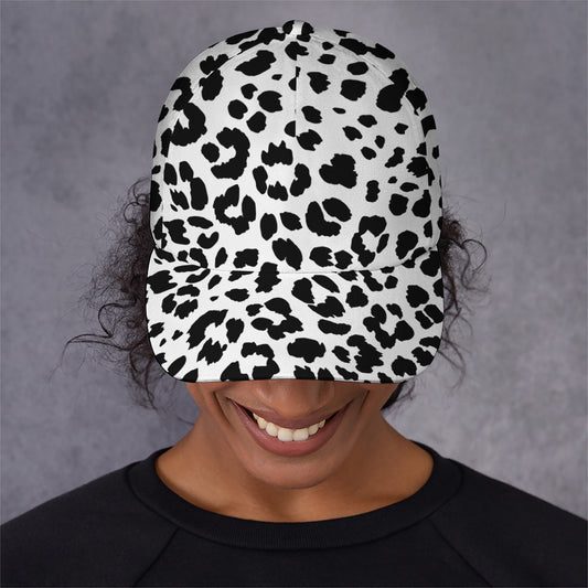Black And White Jaguar Pattern Print Baseball Cap