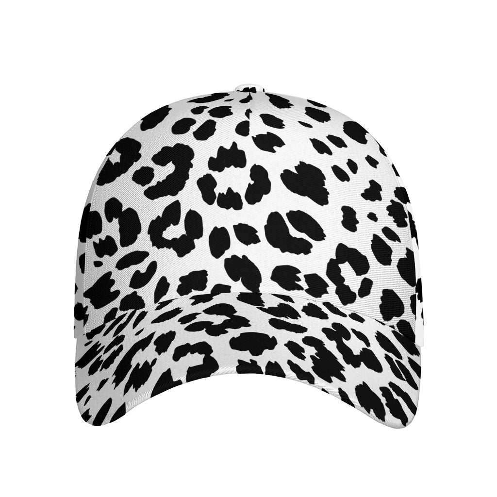 Black And White Jaguar Pattern Print Baseball Cap