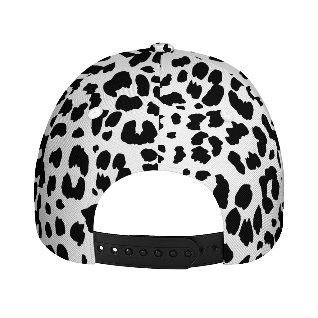 Black And White Jaguar Pattern Print Baseball Cap