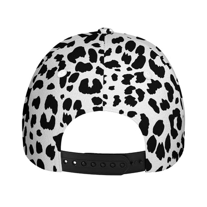 Black And White Jaguar Pattern Print Baseball Cap