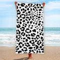 Black And White Jaguar Pattern Print Beach Towel