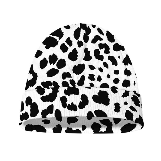Black And White Jaguar Pattern Print Beanie