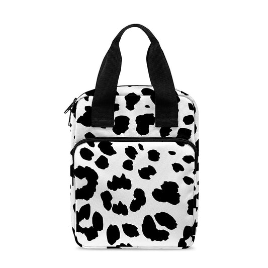 Black And White Jaguar Pattern Print Bible Tote Bag